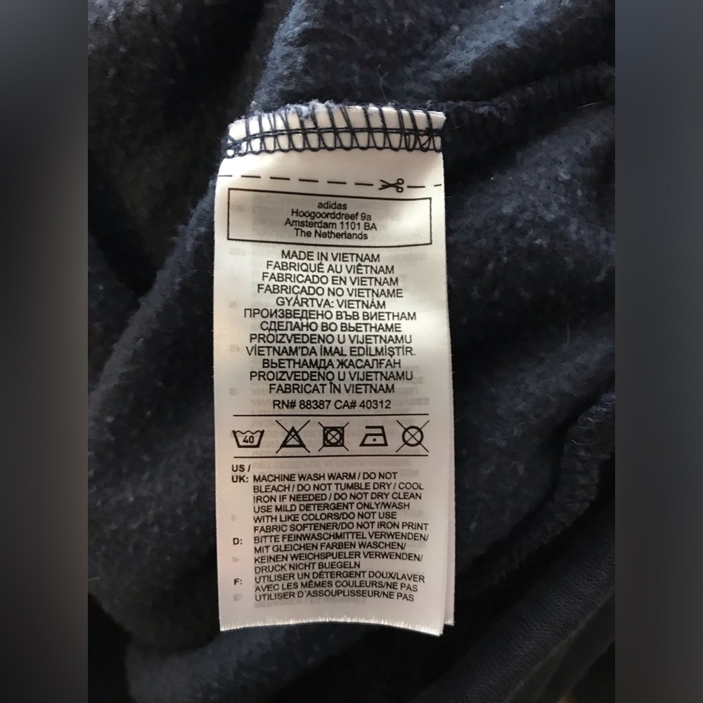 Adidas- Men's Navy Hoodie - Picture 7 of 8